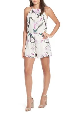 Mameluco Leith 150456 para mujer marfil rom floral halter cuello recortes laterales talla XXL Foto 1 de 4