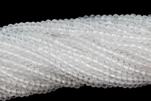 3x2MM Genuine Natural Clear Crystal Quartz Beads AAA Faceted Rondelle Beads 15" - Picture 1 of 3