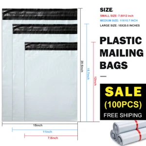 100pcs Postal Plastic Mailing Bags Envelopes Self Sealing Packing Shipping Bags - Picture 1 of 89