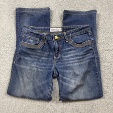 Baby Phat Jeans Women W31 L36 Silver Label Mid Rise Bootcut Acid Wash