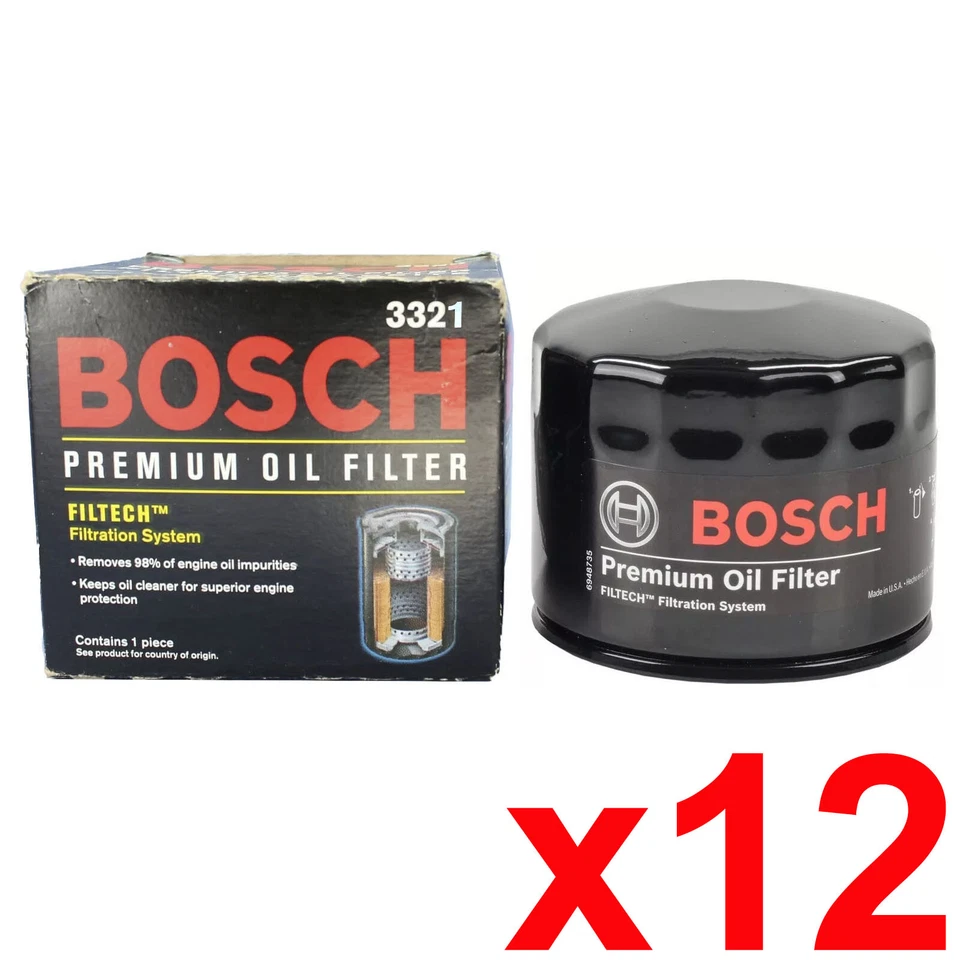 For 1969-1999 Volvo 850 940 960 C70 S70 S90 V70 V90 Bosch Oil Filter 12PCS 3321 - Image 1 of 4