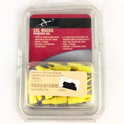 Carbon Express CXL Nocks Fluorescent Yellow NOS 12 Pack, 11 Grains W2030 - Image 1 of 4