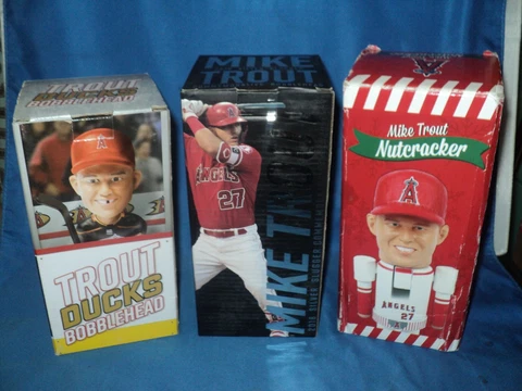Lot of (3) MIKE TROUT Bobblehead Ducks Nutcracker 2018 Silver Slugger Cover