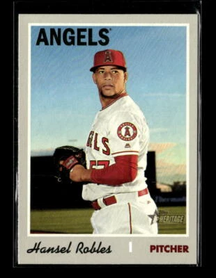 2019 Topps Heritage Hansel Robles Los Angeles Angels #673  4 Card Lot - Image 1 of 2