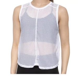 ✅ Nuevo con etiquetas Colección Sage ~ Camiseta sin mangas de malla recortada para mujer ~ Blanca ~ Talla L ~ NUEVA - Imagen 1 de 4