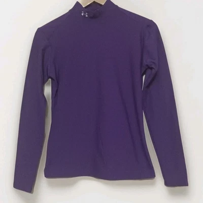 UNDER ARMOUR coldgear womens mock neck  long sleeve pull over  fitted shirt Sz L - Image 1 of 4