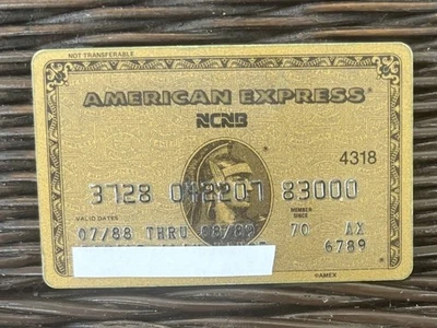 American Express NCNB Gold  Vintage Charge Card Exp 1989 - Image 1 of 3