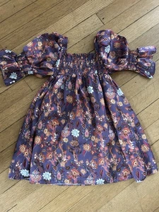 Pippa & Julie Mädchen Größe 5 Blumen Kleid lila Faux Satin Herbst Thanksgiving - Bild 1 von 6