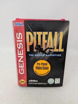 Sega Genesis PITFALL: The Mayan Adventure - Partial Cardboard Box & Game - Image 1 of 4