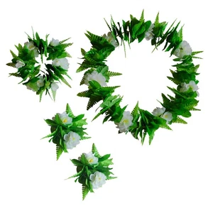  4pcs In 1 Set Party Garland Artificial Flower Leaves Headband Necklace Bracelet - Picture 1 of 11