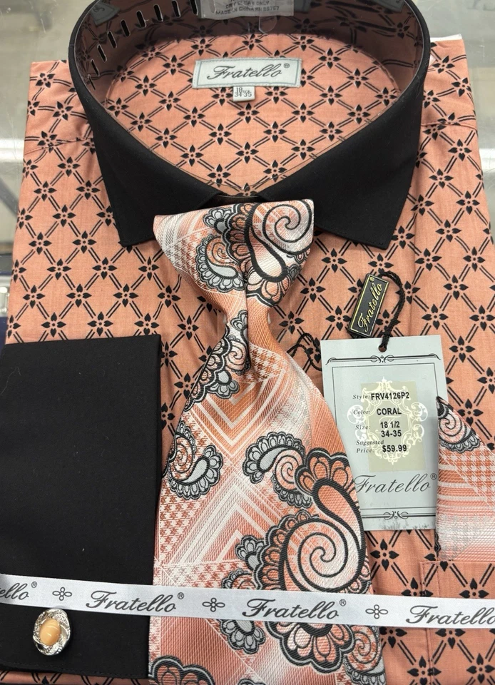 Lindas camisas sociais masculinas com gravata, lenço e abotoaduras - Imagem 1 de 1