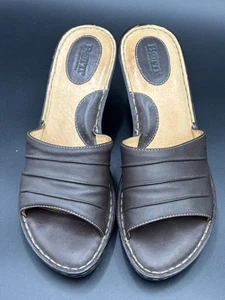 Women's Born Wedge Slide Sandals Brown Size 10 - Picture 1 of 13