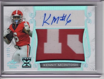 2023 LEAF TRINITY KENNY MCINTOSH ROOKIE/RC AUTO/PATCH RELIC #10/25 - Image 1 of 2