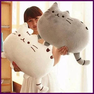 Cuscino gatto Kawaii 40*30 cm con cerniera solo pelle senza PP cotone biscotti peluche - Foto 1 di 24