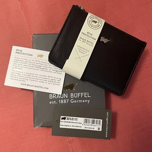 BRAUN BÜFFEL Damen Geldbörse schwarz Leder RFiD Golf 2.0 mit Reißverschluss & 4 Kartenfächern - Bild 1 von 11
