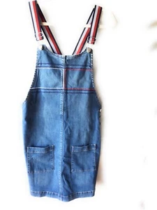 Tommy Hilfiger Kids XL (16) Embroidered Denim Pinafore Skirt Overalls - Picture 1 of 7