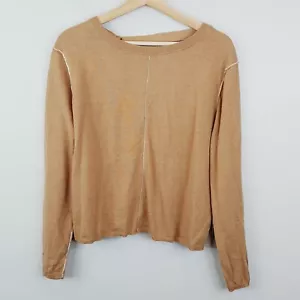 [ JAG ] Womens Camel Isla V Back Knit Sweater Top NEW RRP$140 | Size M or AU 12 - Picture 1 of 9