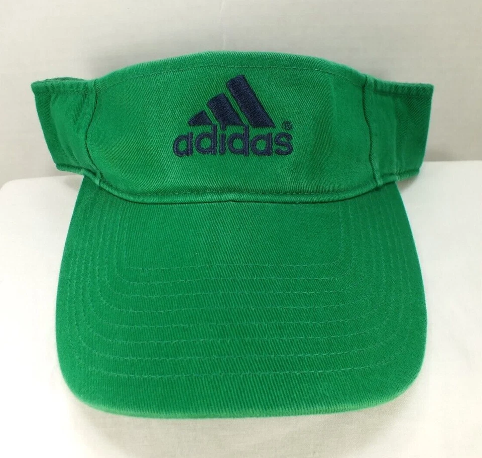 VINTAGE adidas 90's Sun Visor Hat Cap Hip Hop Fashion Faded Green