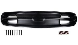1998-2002 Camaro SS SLP Style Satin Black Front Bumper Grille & Red SS Emblem