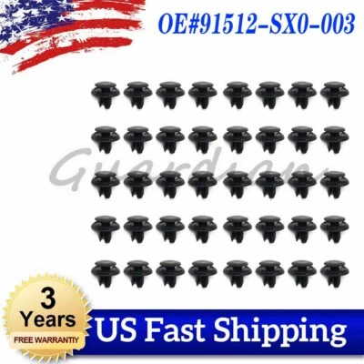 Retenedor de clip para guardabarros remache parachoques 91512-sx0-003 100 piezas para Honda Civic Accord Foto 1 de 4