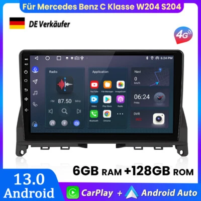 Für Mercedes Benz C-Klasse W204 2006-2011 Carplay Autoradio GPS NAVI SAT 6+128GB - Bild 1 von 4