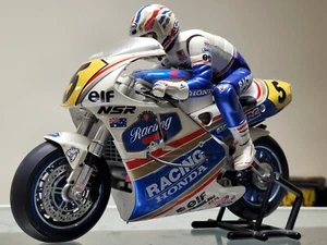 Custom Kyosho 1/8 Honda NSR500 Motorcycle Built Painted w/ Aluminum Upgrade Part - Picture 1 of 24