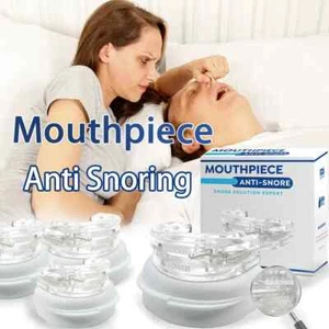 Portable Silicone Anti Snore Mouthpiece Apnea Guard Bruxism Tray Sleeping Aid US - Picture 1 of 11