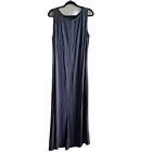 Spencer Alexis Blue Gray Tank Dress Maxi Lagenlook Silk Textured - 12