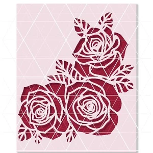 Rose Flower Stencil – Romantic Floral Design for Crafts, Painting, DIY Art - Picture 1 of 5