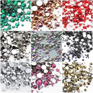 720p Mixed Flat Back Nail Art Rhinestones Crystal Diamond Gem Decoration Crafts - Picture 1 of 28