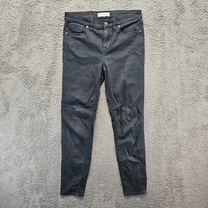Pantalones de mezclilla Madewell para mujer talla 27 negros de tiro alto ajustados elásticos - Imagen 1 de 10