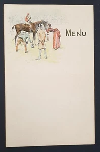 Early Century  HORSE RACECOURSE  Themed Embossed  MENU - Bild 1 von 1