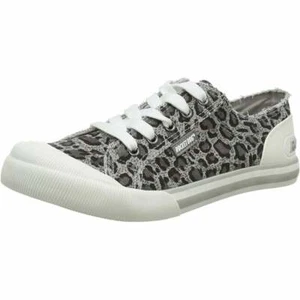 Rocket Dog Damen Mädchen Jazzin Hüpfschnürtrainer grau Leopard UK3 - Bild 1 von 7