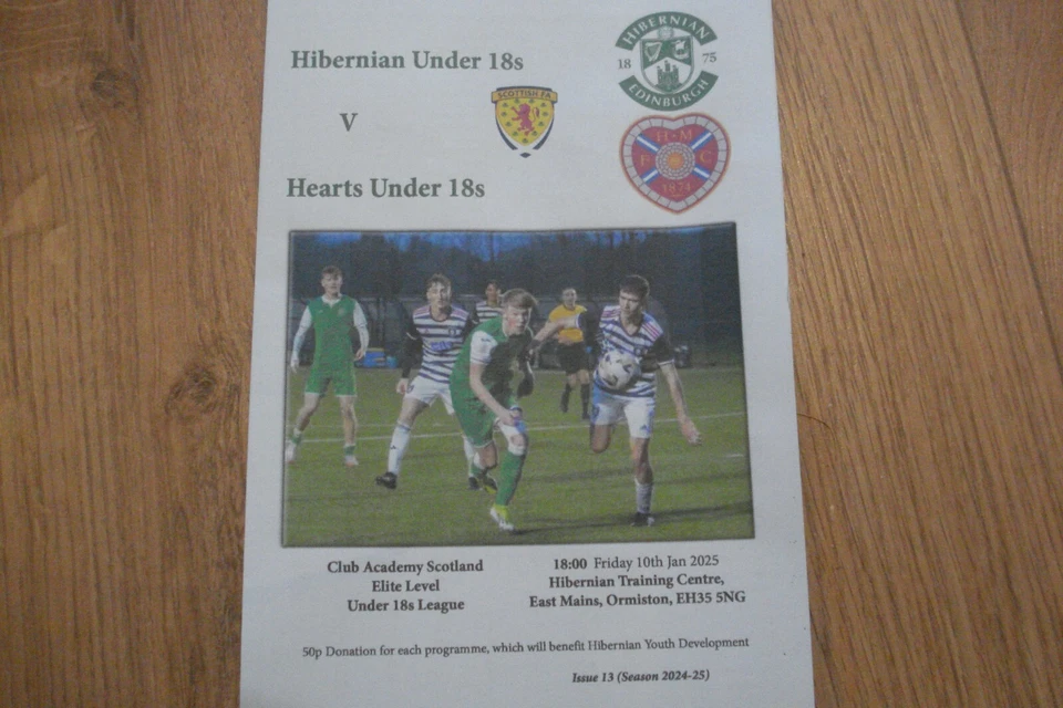 HIBERNIAN (HIBS) V HEART OF MIDLOTHIAN (HEARTS) UNDER 18'S LEAGUE MATCH  10/1/25 - Image 1 of 1