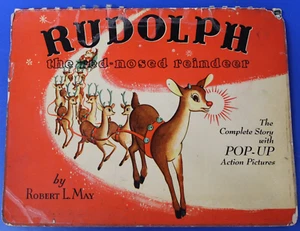 Seltenes Rudolph das Rentier mit der roten Nase - Robert L. Mai 1950 Pop-Up-Buch - Bild 1 von 7