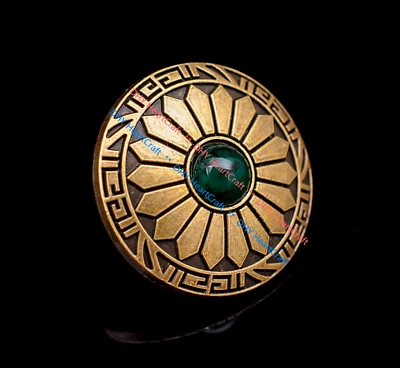 10X Retro Brass Sun Flower Replacement Concho For Western Saddle Belt Green Bead - Image 1 of 4