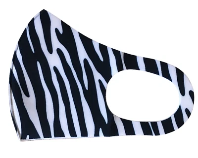 Fashion Reusable Face Mask - Lightweight Washable Stretch Fabric - Zebra Print - Image 1 of 3