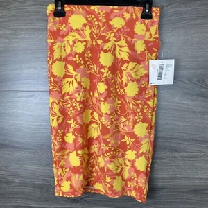 Falda Lularoe Cassie Mujer Talla XS Naranja Brillante Amarillo Floral Hawaiana - Imagen 1 de 9