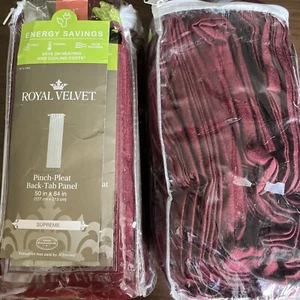 JCP Royal Velvet, Pinch-Pleat Back-Tab Panel 50" x 84", French Cabernet, NWT - Picture 1 of 6