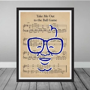 Harry Caray Chicago Cubs Take Me Out Ball Game Sheet Music Wrigley Gift Print - Picture 1 of 2