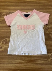 T-shirt bambina 4t bianca e rosa Yankees - Foto 1 di 4