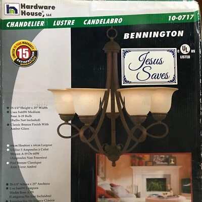 Lámpara de araña clásica de bronce de 5 luces 10-0717 lámpara de 25" herrajes Foto 1 de 2