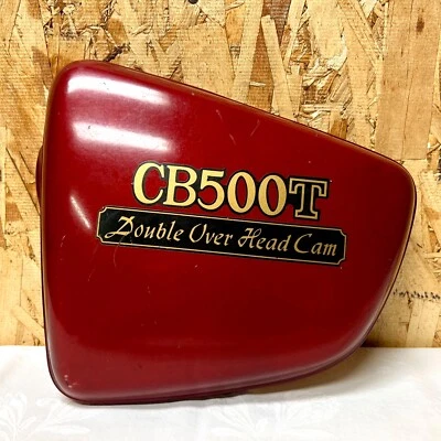 Original Red 1975-1976 Honda CB500T Left Side Cover (No Cracks / Not Broken) - Image 1 of 4