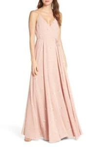 New Jenny Yoo 12 Large James Pink Ditsy Floral Wrap Maxi Bridesmaid Dress - Picture 1 of 9