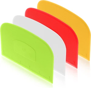 4 Piece Plastic Dough Scraper Bowl Scraper Flexible Multipurpose Food Scraper Pl - Picture 1 of 12