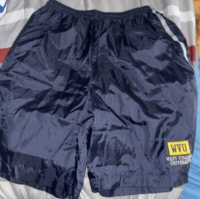 West Virginia Mountaineers Shorts Mens Large Blue Basketball Vintage WVU - Image 1 of 4