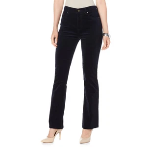 NEU DG2 Diane Gilman Stretch Samt Jeans Small 6 Bootcut schwarz Deadstock UVP 89 $ - Bild 1 von 1