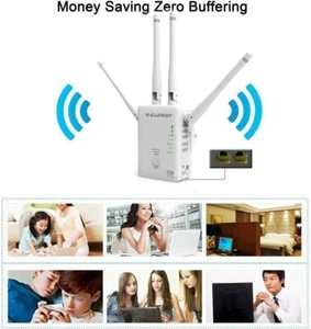 AC1200 WiFi Range Extender  360 Degree WiFi Booster Signal Amplifier with 4 Ante - Picture 1 of 3