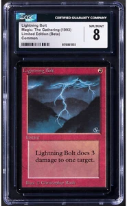 1993 Magic: The Gathering - Limited Edition Beta Lightning Bolt CGC 8 NM-MINT - Picture 1 of 2