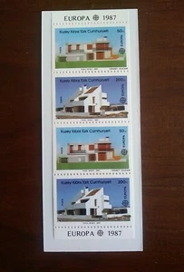 SELLOS CHIPRE TURCO MNH 1987 CARNET EUROPA CEPT. ARQUITECTURA MODERNA - Imagen 1 de 2